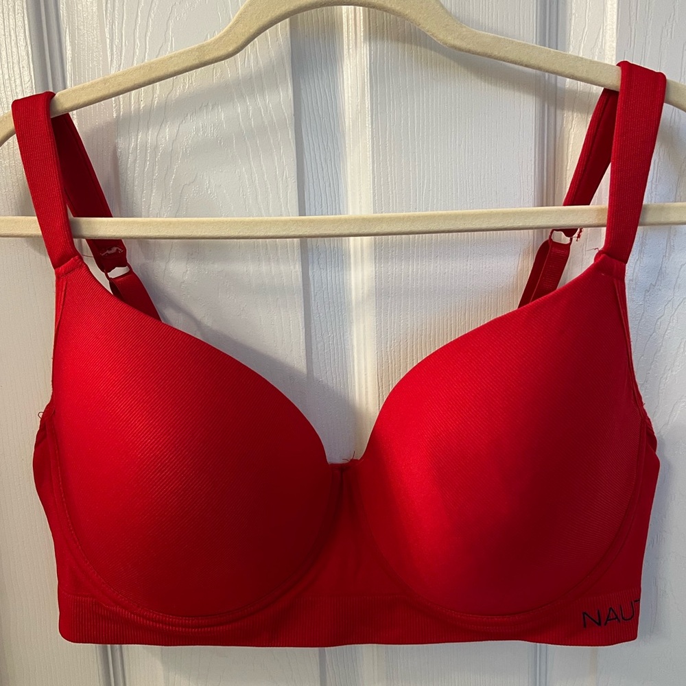 Nautica Full Coverage Comfort Underwire Red Bra Sz 42D
